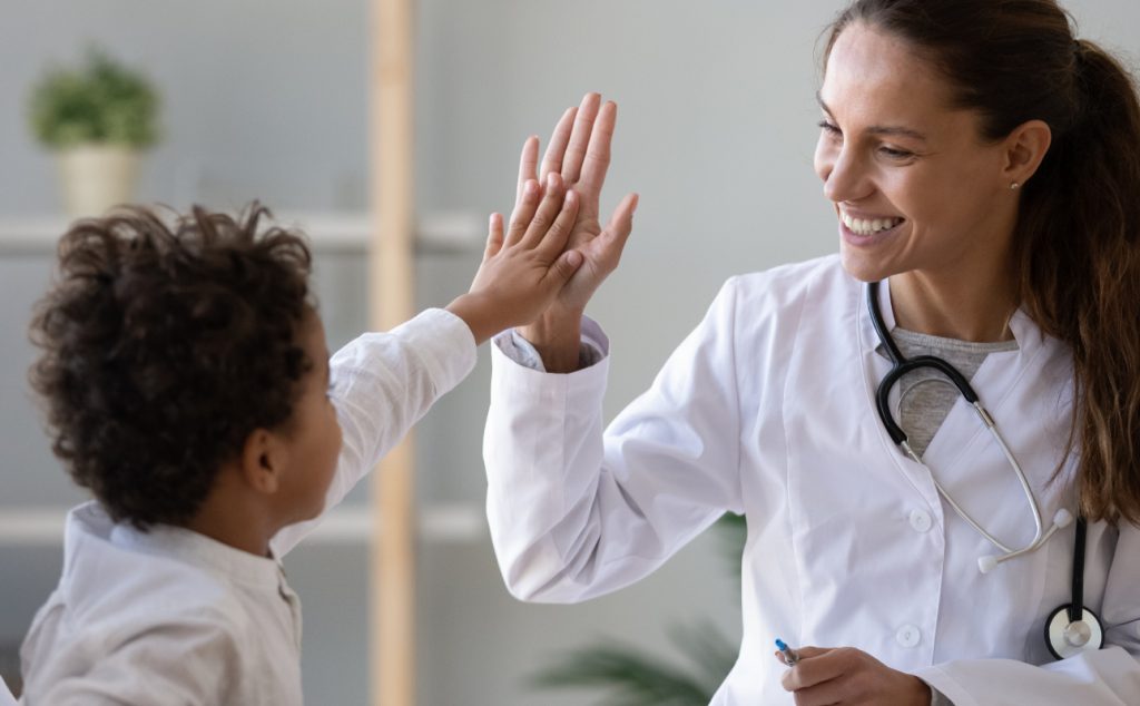 Doctor with patient