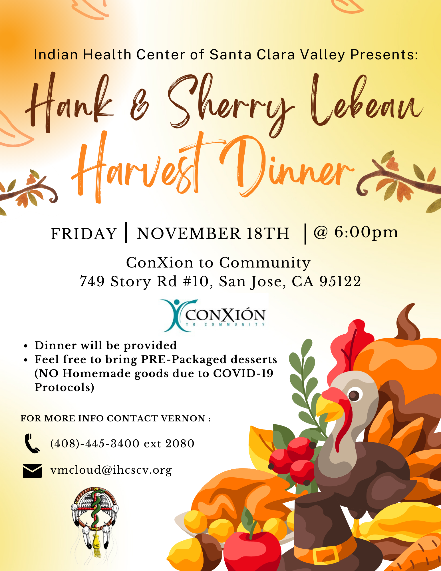 Hank and Sherry Harvest Dinner Flyer